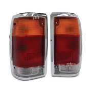 Tail Lights PAIR Chrome fits Mazda B Series B2200 B2600 & Ford Courier 85 - 96